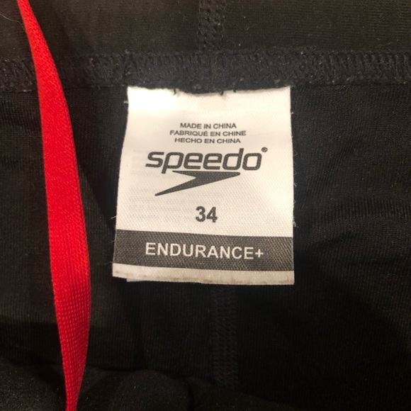 Speedo Endurance Mens shorts size 34 black red compression - Picture 4 of 9